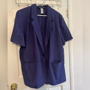 Sag Harbor Deep Blue‎ Purple Short Sleeve Blazer